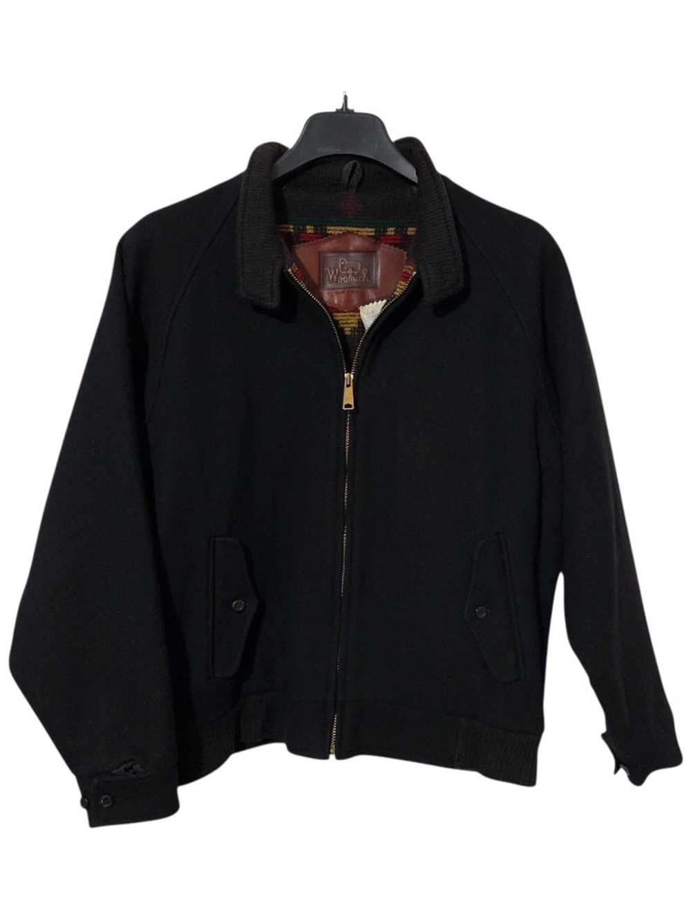 Woolrich Mens Vintage Wool Bld Bomber Jacket Size M Knit Lined USA Fathers Day